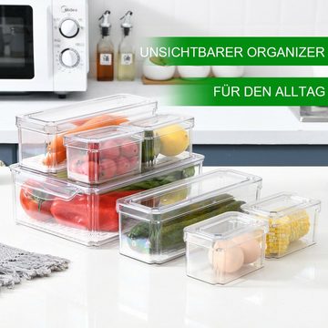 yozhiqu Frischhaltedose 7er-Set stapelbare Kühlschrankorganizer mit Deckel für Obst und Gemüse, (7-tlg), stapelbar und mit Deckel, optimieren die Kühlraumnutzung