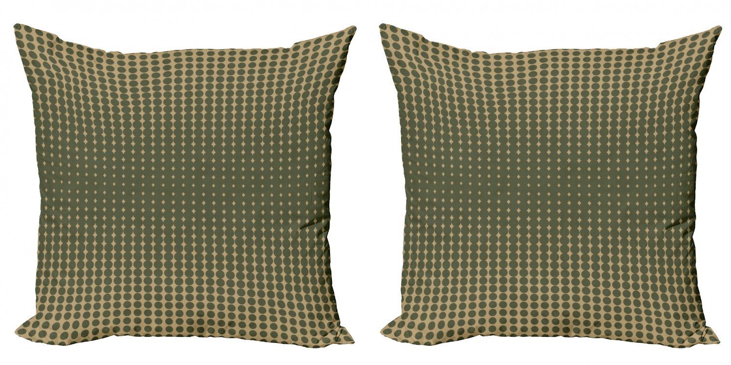 Kissenbezüge Modern Accent Abakuhaus olivgrün Doppelseitiger Oval Digitaldruck, Stück), Vintage punktiert (2