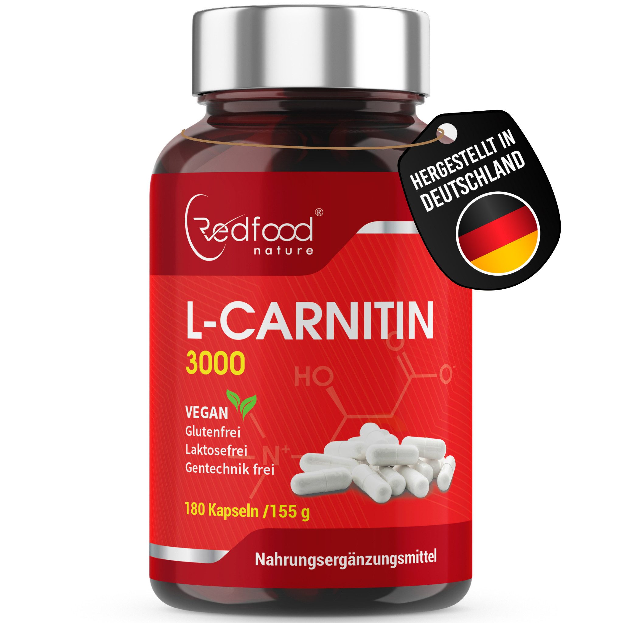 Redfood L-Carnitin 3000 Kapseln Kapseln, 1 er 220 St., 183 g