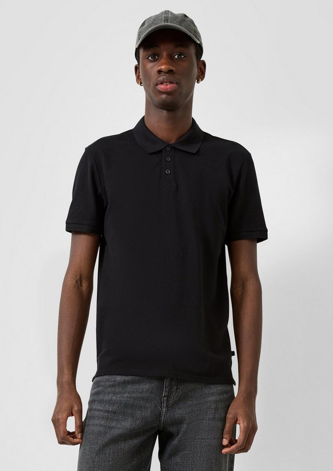 QS Kurzarmshirt Polo-Shirt Poloshirt aus Piqué