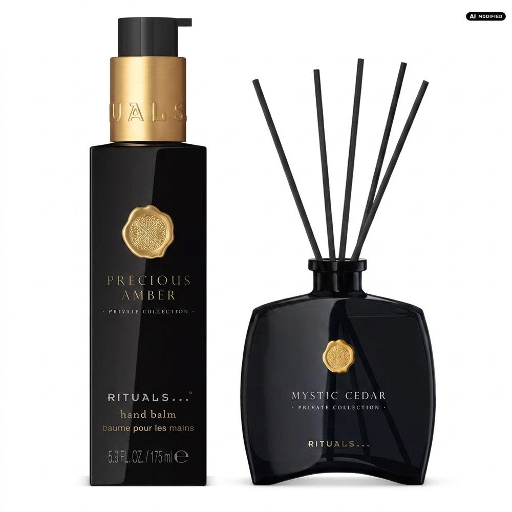 Rituals Handcreme Rituals Precious Amber Handbalsam Mystic Cedar Home Duo, Pflege und Raumduft stilvoll kombiniert