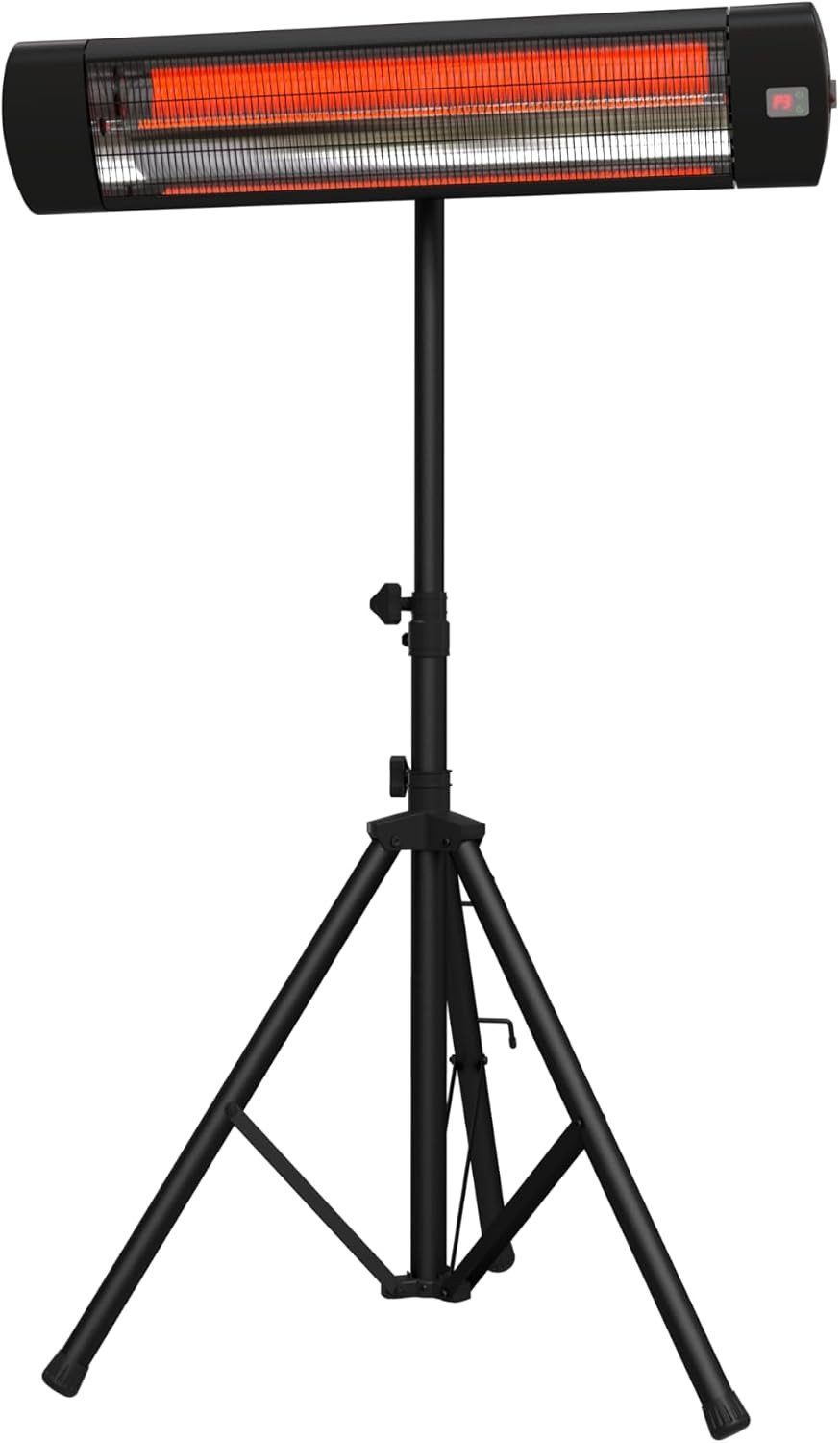 GarveeMore Heizstrahler 2000W, Infrarot-Terrassenheizer, Carbon-Heizröhre,3 Stufen,24h Timer, Infrarot, 2000W, 3 Stufen, 24h Timer, Aluminiumlegierung, Außenbereich