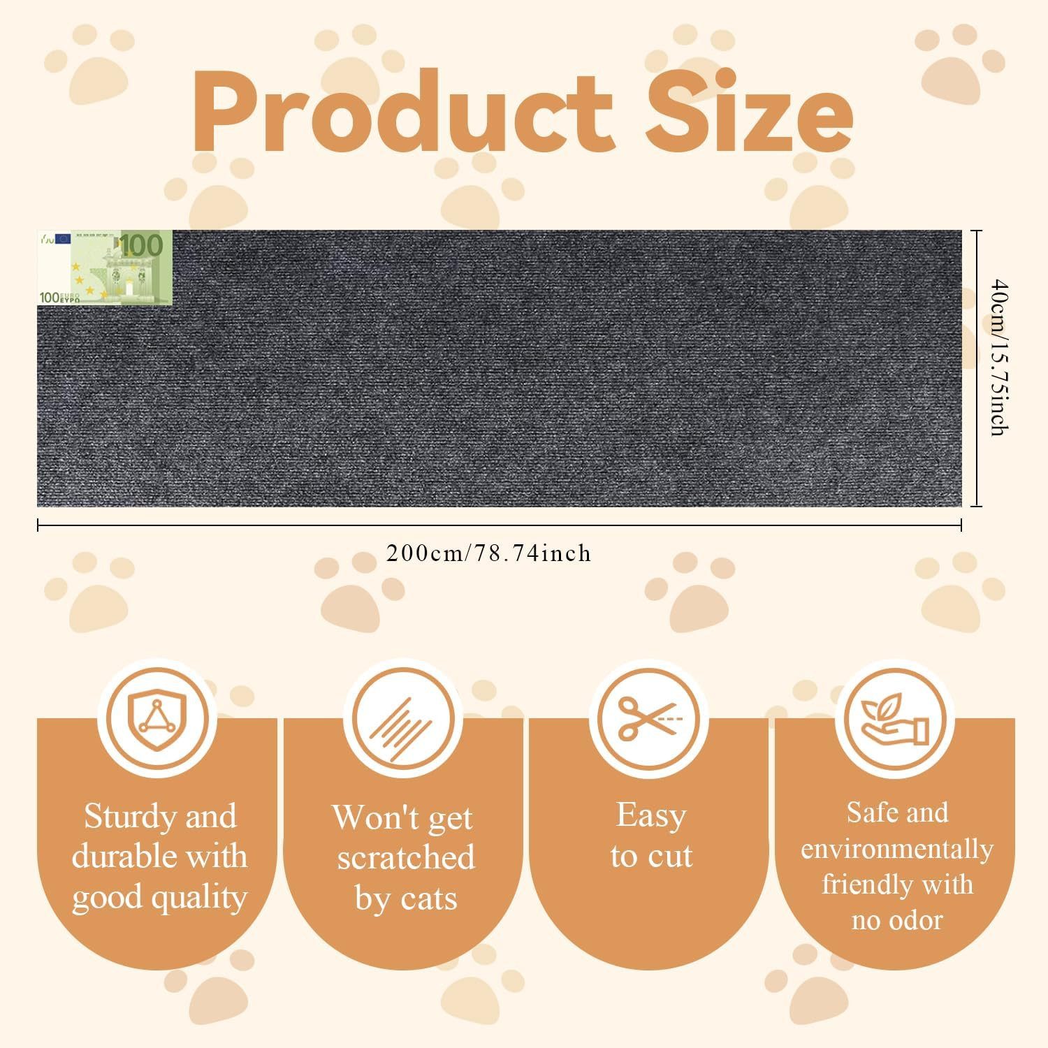 Refined Living Kratzmatte Selbstklebende Katzenkratzmatte 40x200cm,kratzmat günstig online kaufen