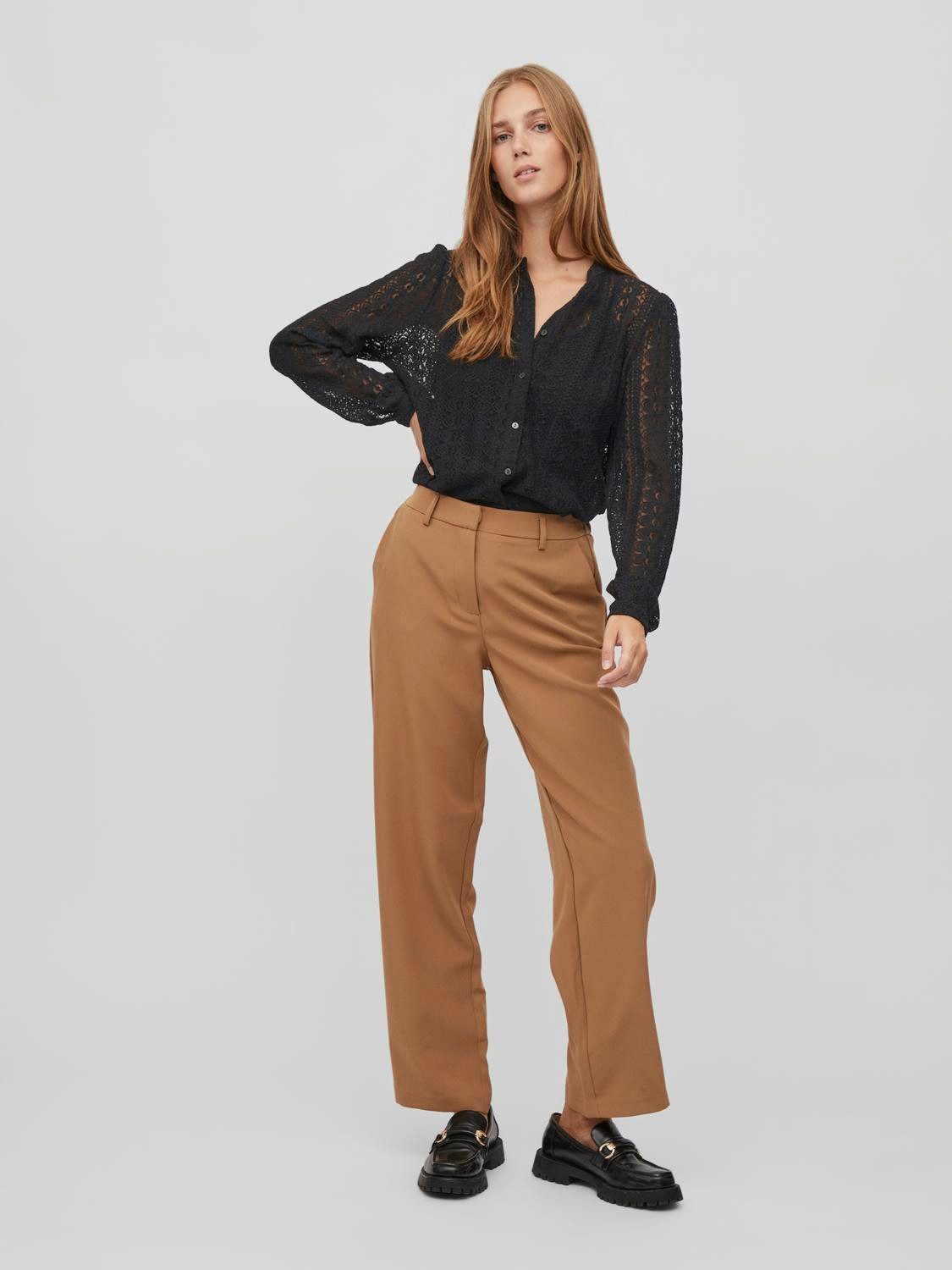 Vila Blusenshirt VICHIKKA LACE L/S SHIRT- NOOS