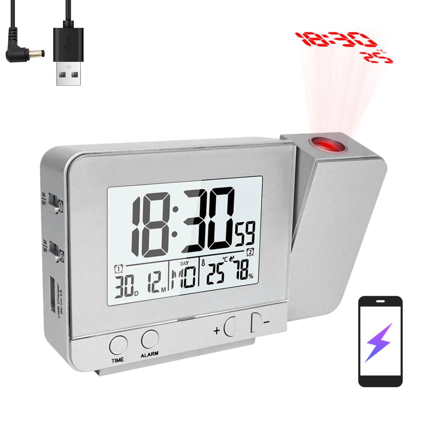Projektionswecker Projektionswecker Digital Wecker Projektionsuhr Projektion LED Alarm