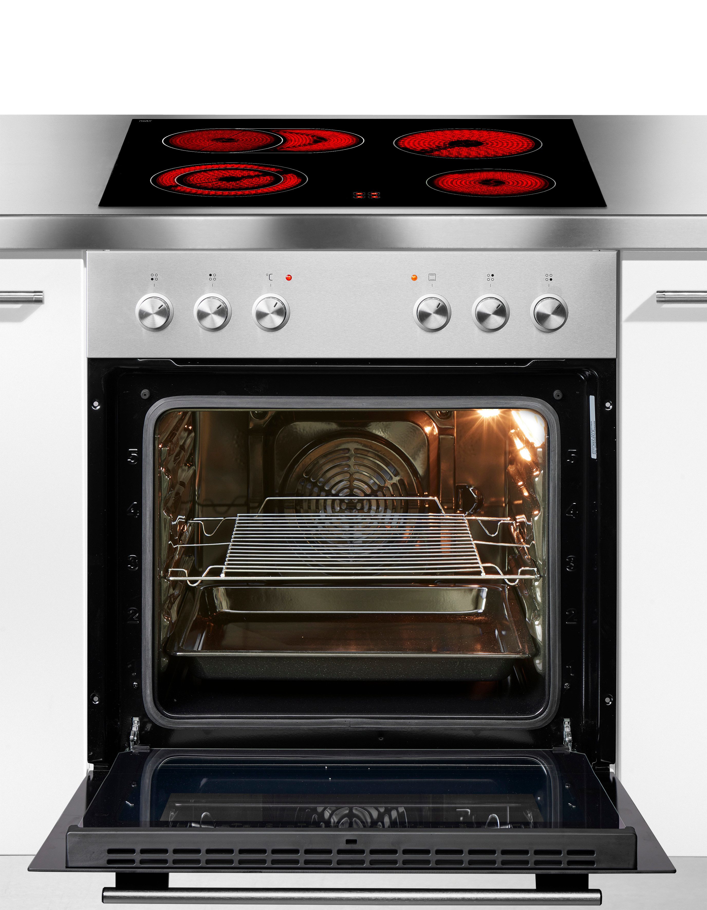 Amica Elektro-Herd-Set EHC 933 331 E, Steam Clean, Zuverlässiger Kochkomfort für den täglichen Küchenalltag