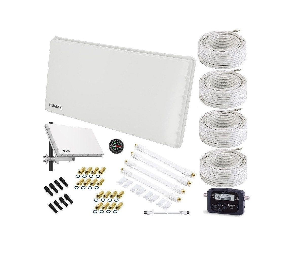 Humax Humax Quad Flat Sat Flachantenne H39D4 SET Satelliten-Flachantenne Flachantenne
