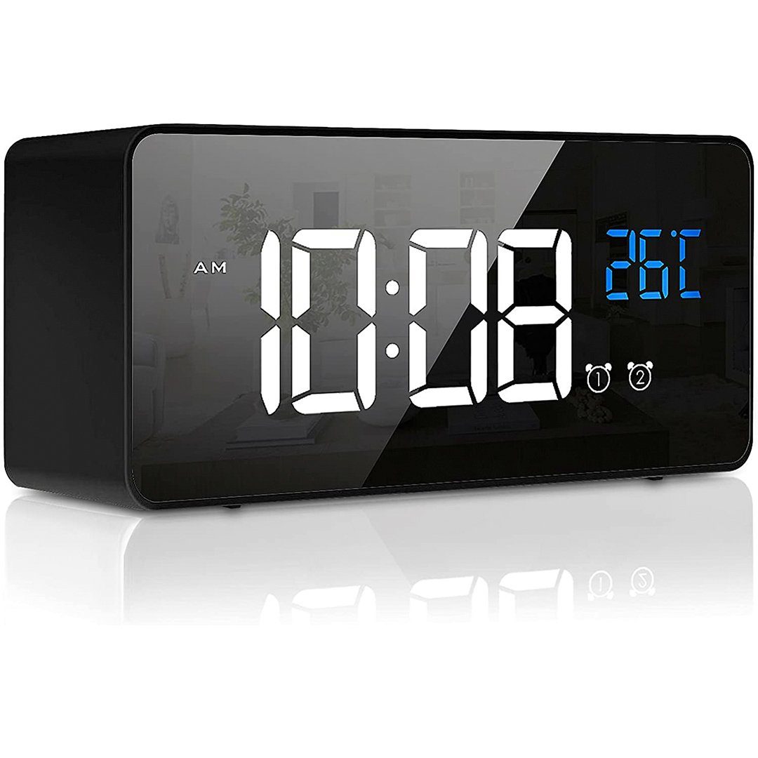 LCD Alarm Wecker mit Projektion Snooze Datum Temperaturanzeige Tischuhr Digital 