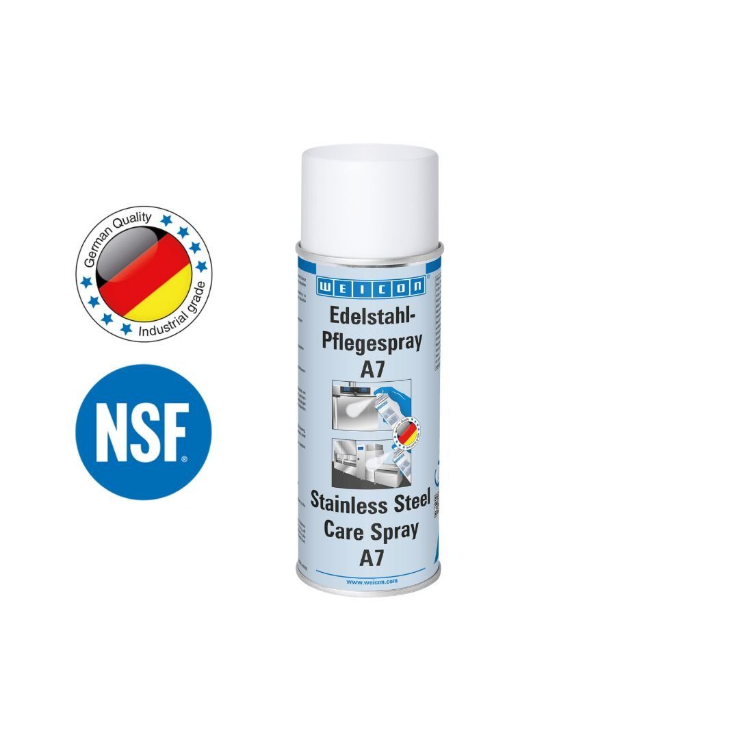 WEICON Edelstahlpflege-Spray A7 im Lebensmittelbereich, 400 ml Edelstahlreiniger