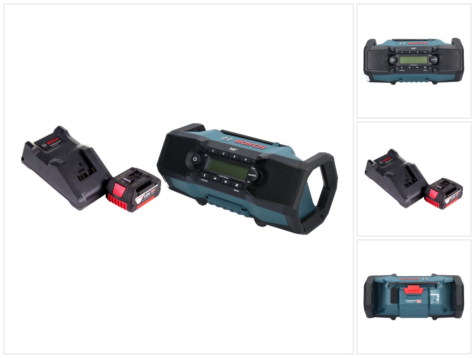 Bosch Professional GPB 18V-2 SC Professional Akku Baustellenradio 18 V DAB+ Bluetooth AU Baustellenradio