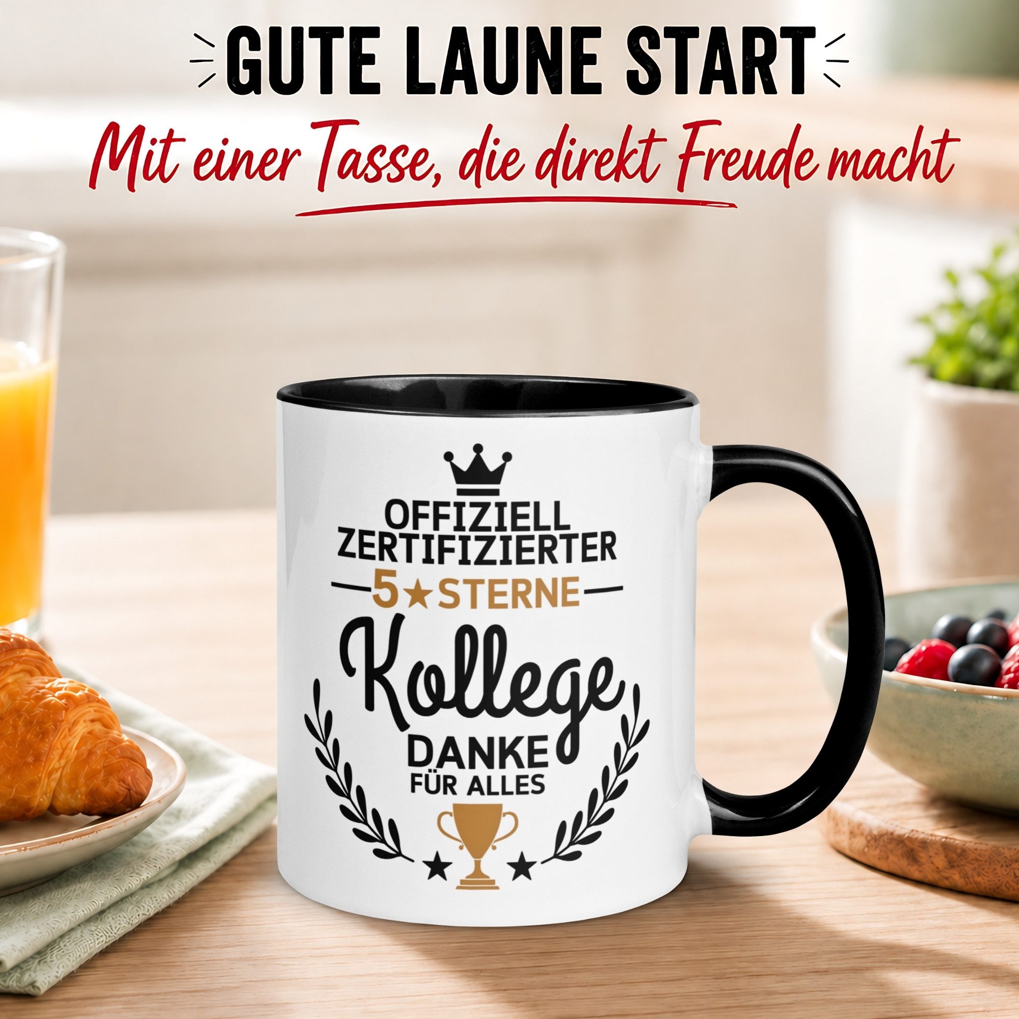 Momentals Tasse Offiziell zertifizierter 5-Sterne Kollege – Geschenk Danke Abschied, Gratis Versand · Links-&Rechtshänder · Spülmaschinenfest