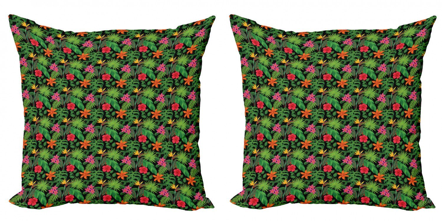Kissenbezüge Modern Accent (2 Tropisch Sommerlaub Abakuhaus Bunte Digitaldruck, Stück), Doppelseitiger