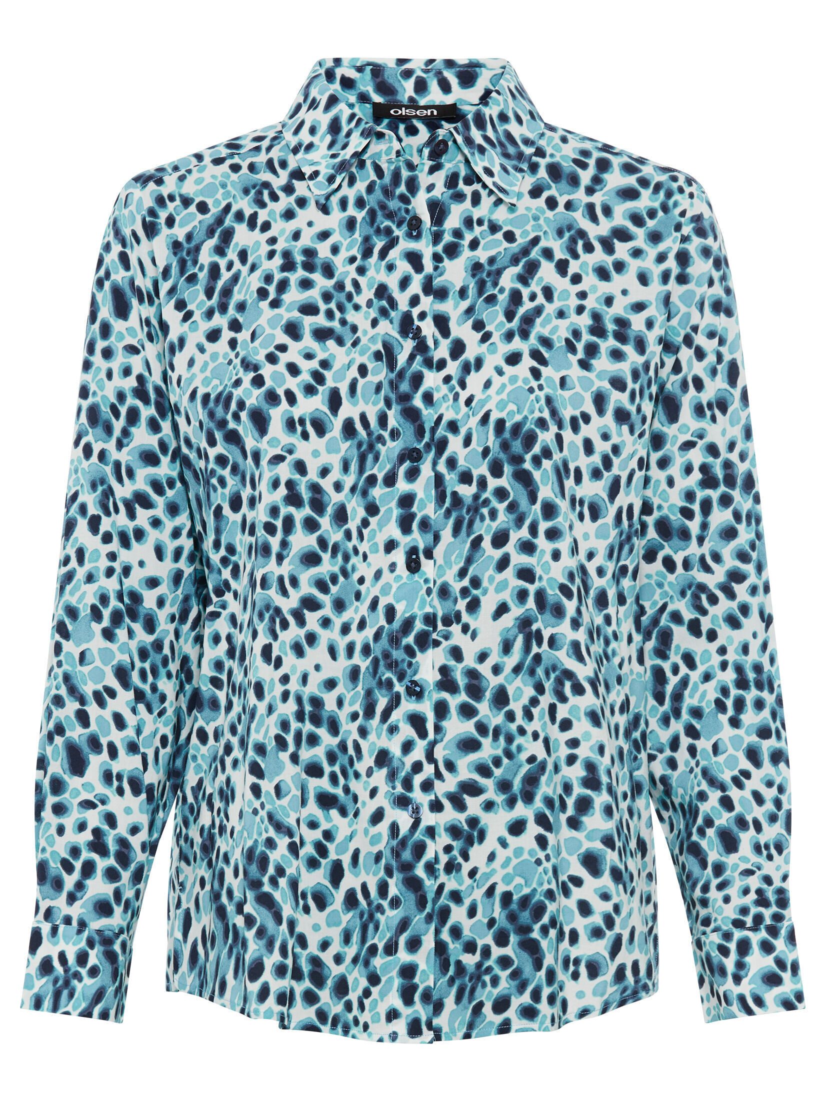 Olsen Klassische Bluse mit animalischem Allover-Print günstig online kaufen