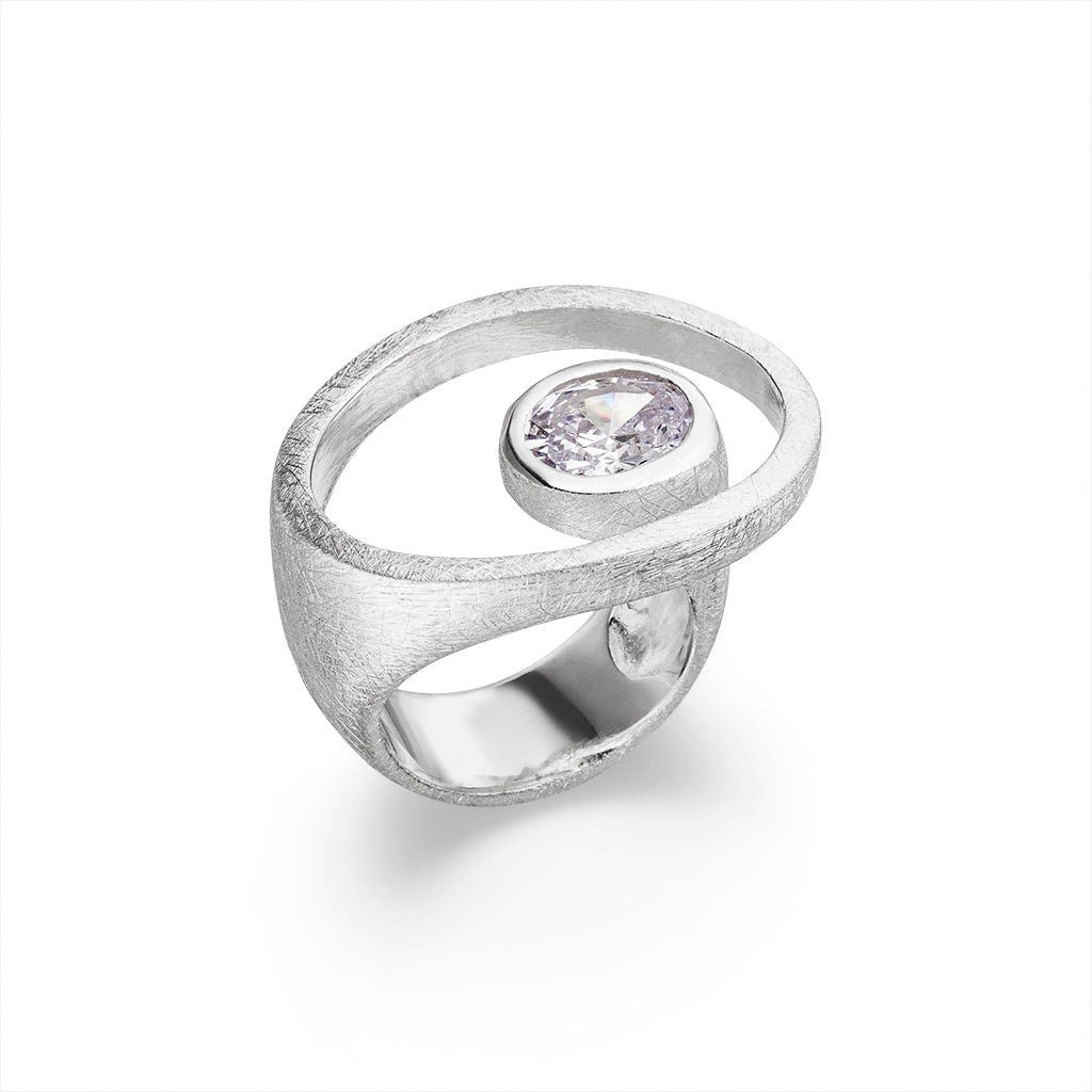 SKIELKA DESIGNSCHMUCK Silberring Silber Ring "Teich" (Sterling Silber 925),  hochwertige Goldschmiedearbeit aus Deutschland