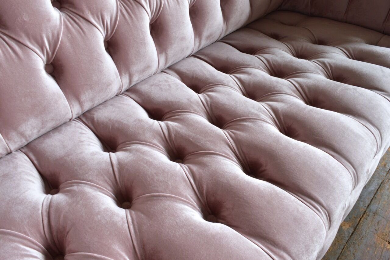 JVmoebel Chesterfield-Sofa Design Chesterfield Dreisitzer Rückenlehne Die Stoff Couch Sofa 3Sitzer mit Knöpfen. Relax, Polster