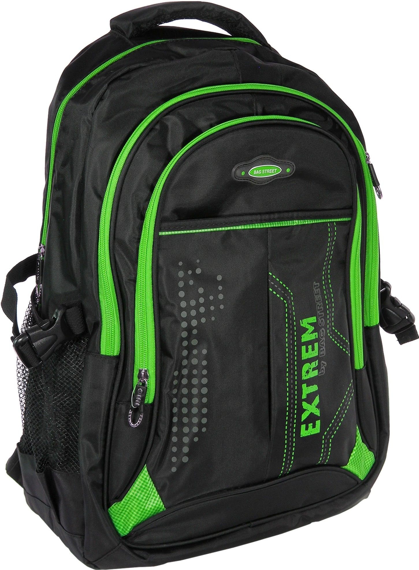 BAG STREET Freizeitrucksack Bag Street Damen Herren Sporttasche (Freizeitrucksack), Freizeitrucksack, Sportrucksack Synthetik, schwarz, grün ca. 30cm x ca | Freizeitrucksäcke