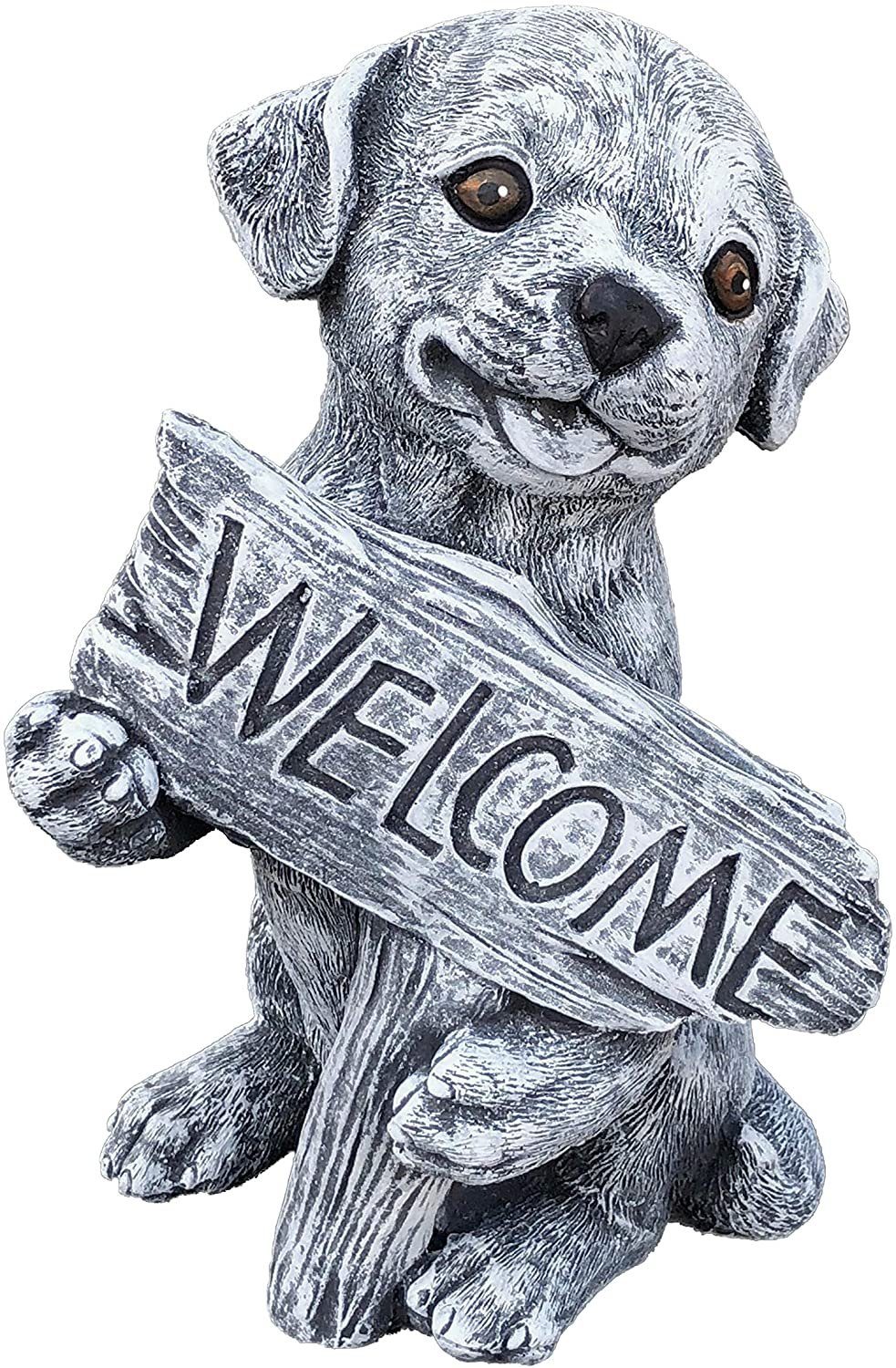 Stone and Style Gartenfigur Steinfigur Hund Welcome günstig online kaufen