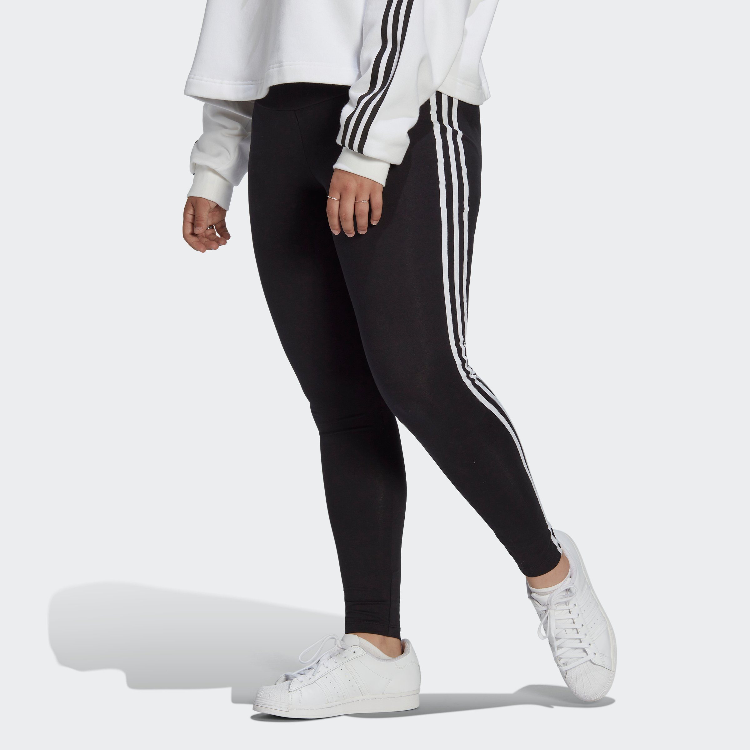 CLASSICS ADICOLOR GROSSE adidas – Originals Leggings (1-tlg) 3-STREIFEN Black GRÖSSEN