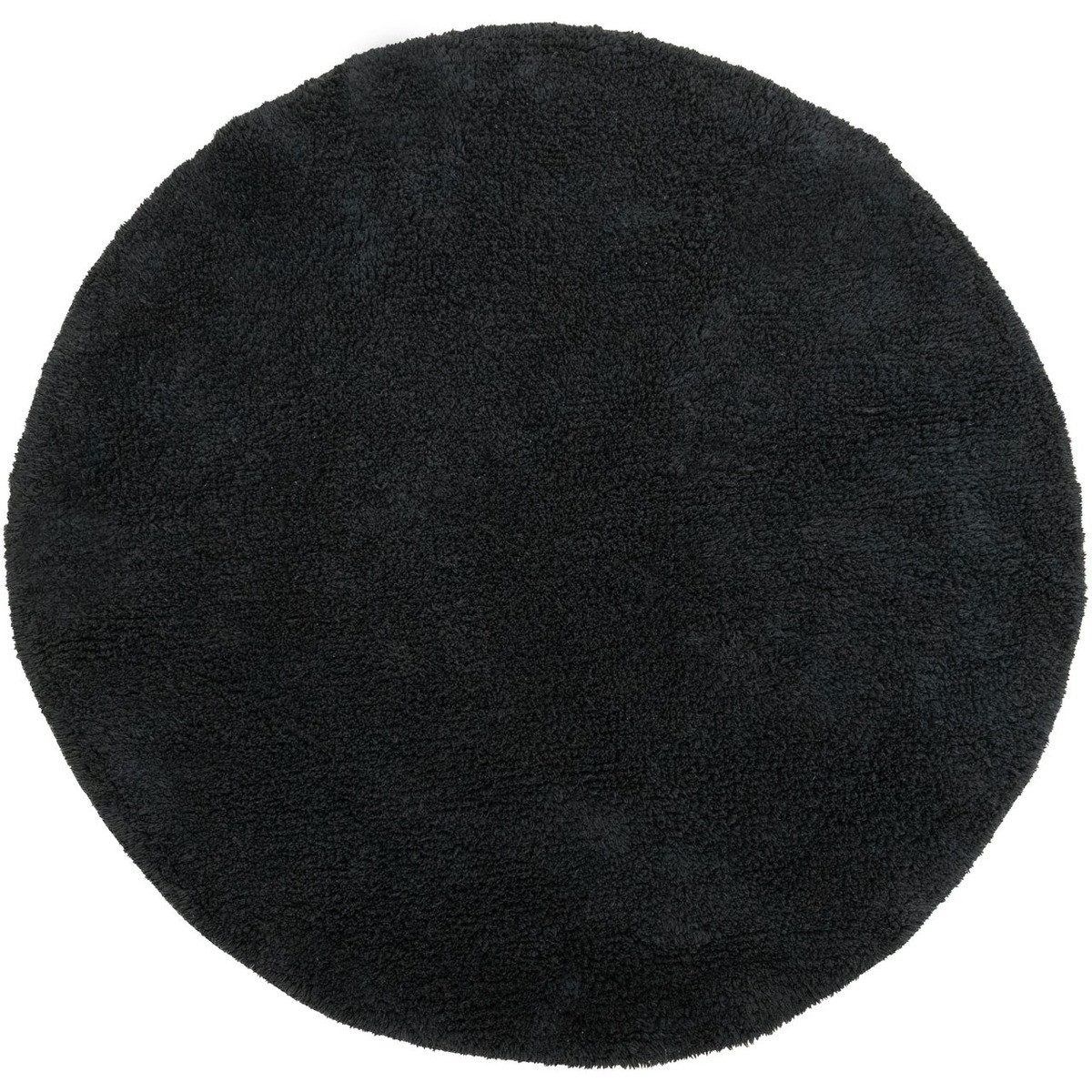 Euroshowers GmbH Badematte Rund Baumwolle Schwarz Ø80 cm weich und rutschhemmend, Baumwolle