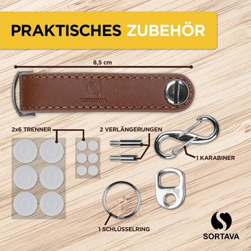 SORTAVA Schlüsselanhänger Key Organizer Schlüssel Organizer Leder bis zu 12 Schlüssel Etui