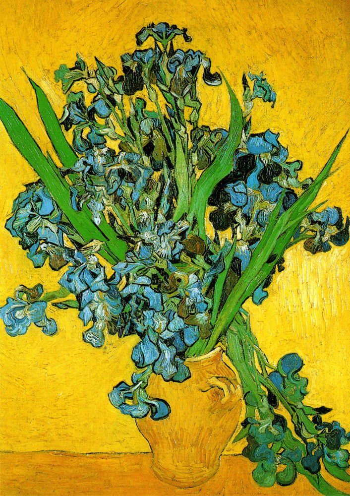 Postkarte Kunstkarte Vincent van Gogh "Stillleben mit Schwertlilien"