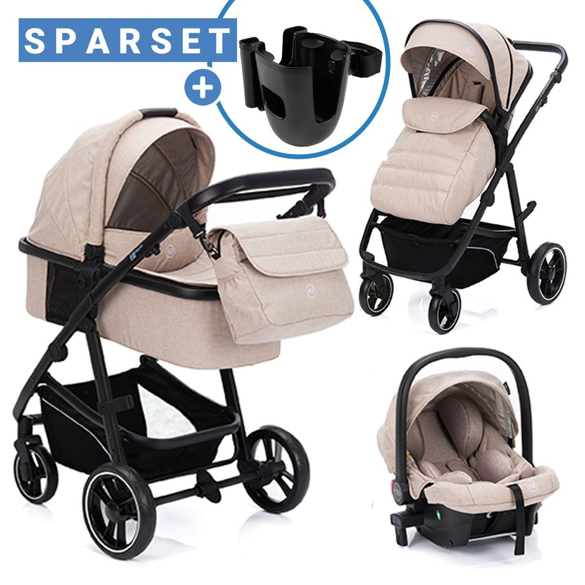 Kombi-Kinderwagen Fill Jaguar Set - Sand