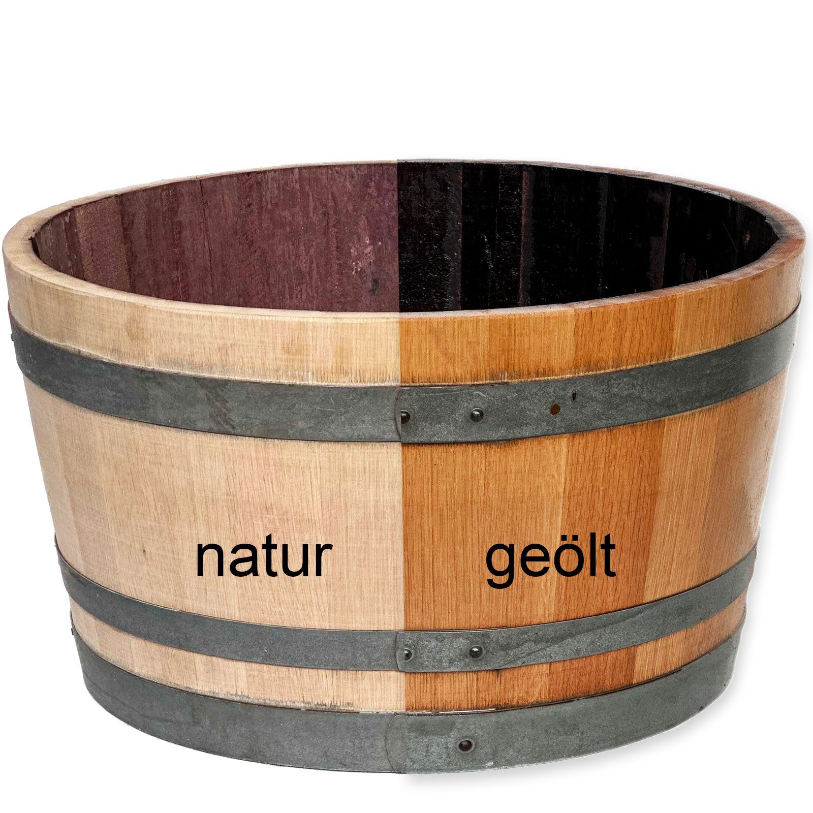 Temesso Pflanzkübel D70cm - GESCHLIFFENES Weinfass günstig online kaufen