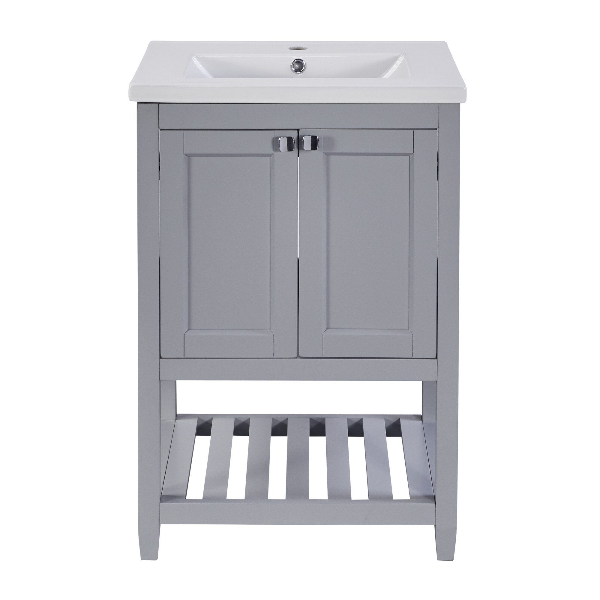 Flieks Waschtisch (1-St), Badezimmerschrank mit Waschbecken, Badmöbel in Breite 60 cm