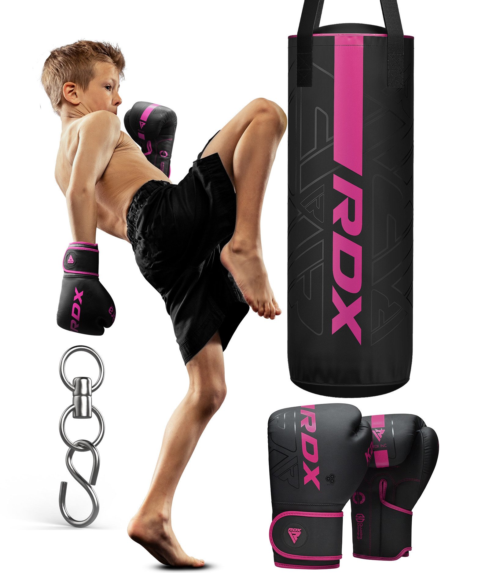 RDX Sports Boxsack RDX Kinder Boxsack 2 Fuß (60,96 cm) und Boxhandschuhe Set