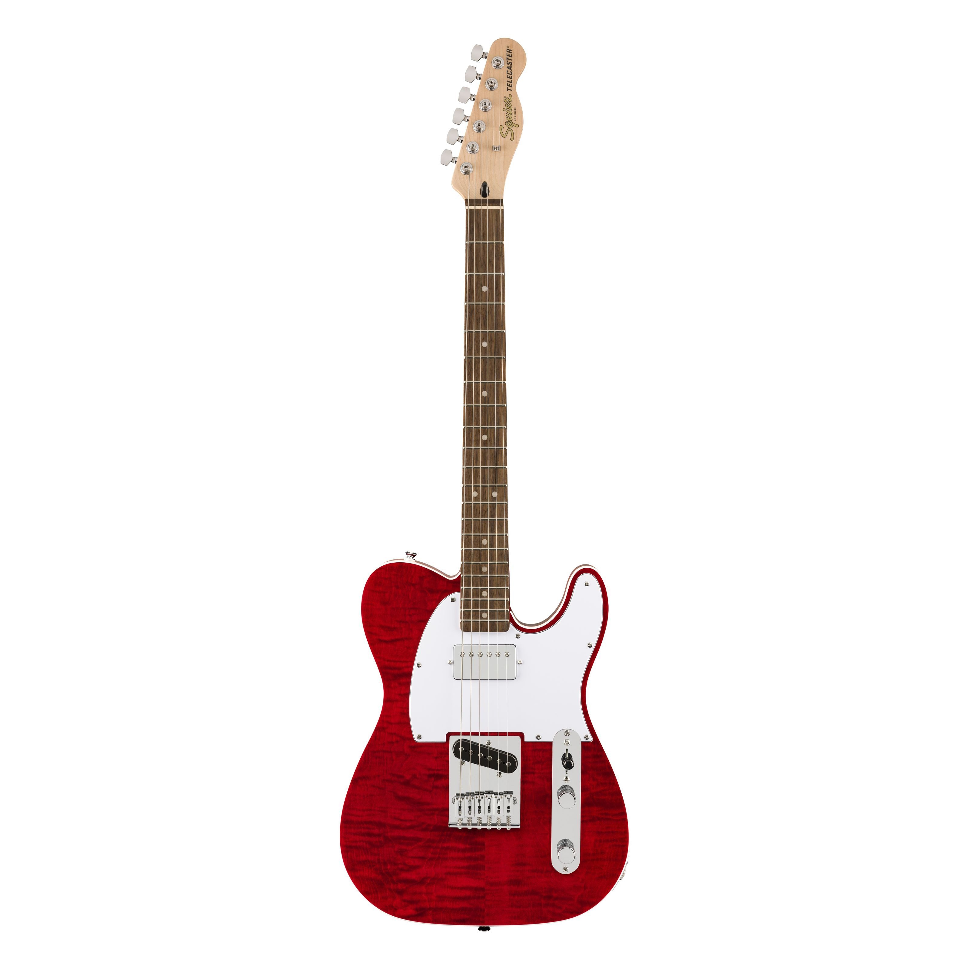 Squier E-Gitarre, E-Gitarren, T-Modelle, Affinity Telecaster FMT SH CRT Crimson Red Transparent - E-Gitarre