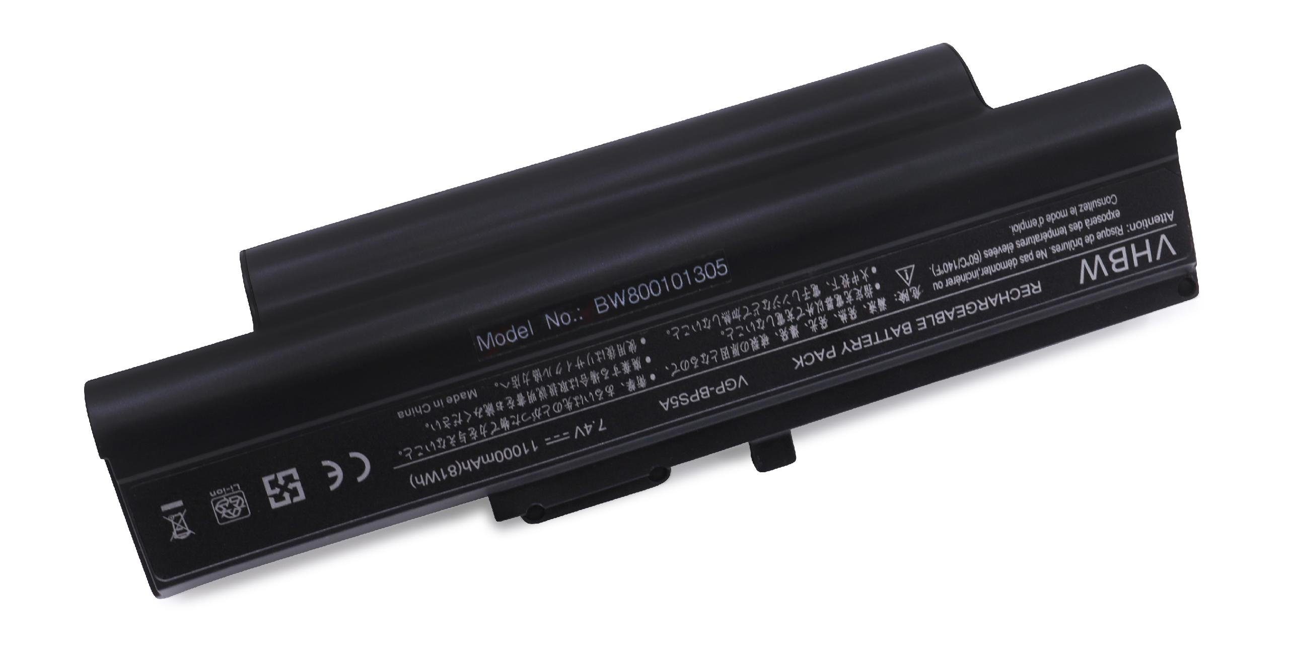 Laptop-Akku (11000mAh, VGN-TX52B/B, Li-Ion) VGN-TX47GPB, 7,4V, VGN-TX51B/B, passend VGN-TX50B/B, 11000 Netbook mAh Vaio VGN-TX51PB, für / vhbw VGN-TX56C Notebook Sony