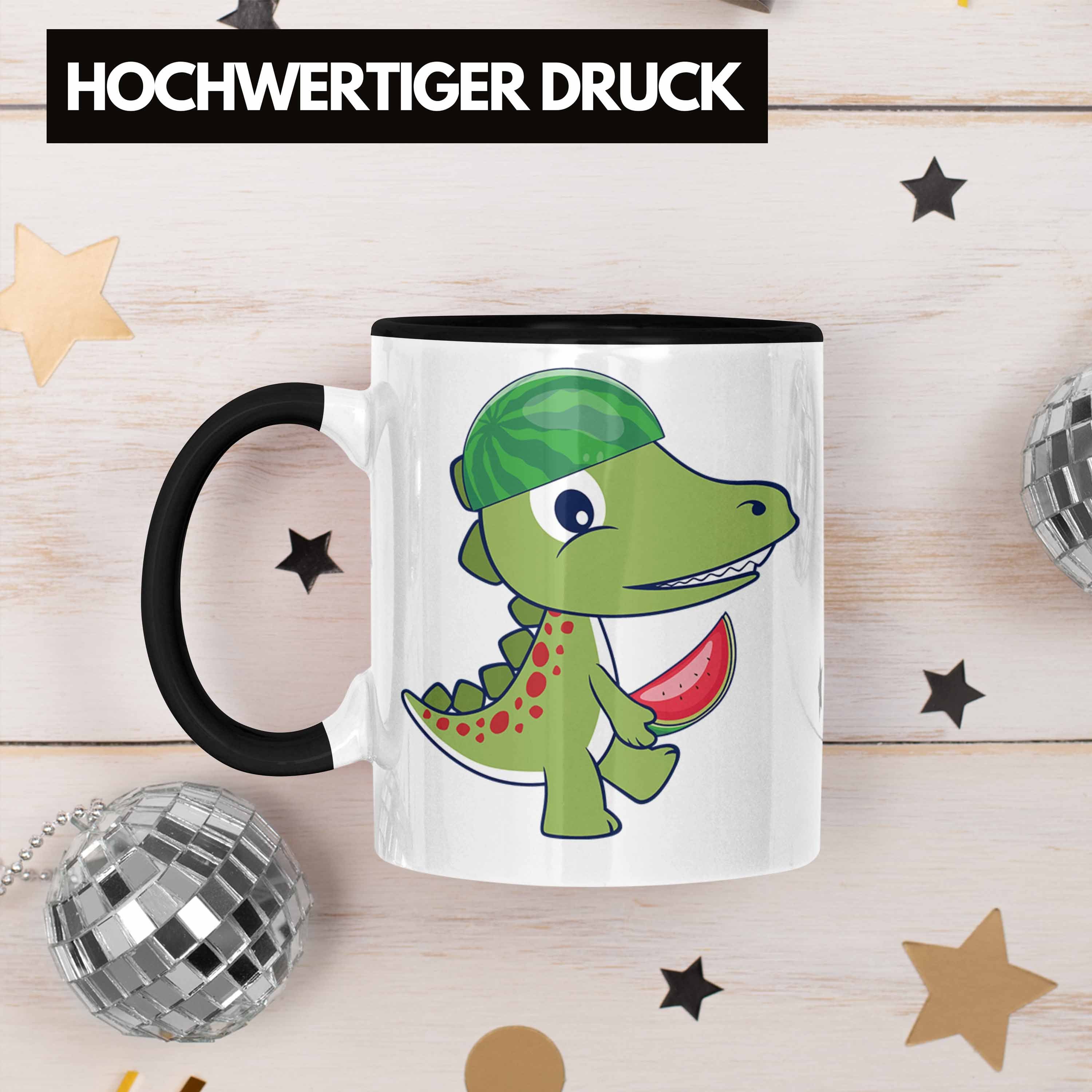 Schwarz Dinosaurier Trendation Geschenk - Tasse Tasse T-Rex Lustiger Geschenkidee Jungs Trendation Dino Geburtstag