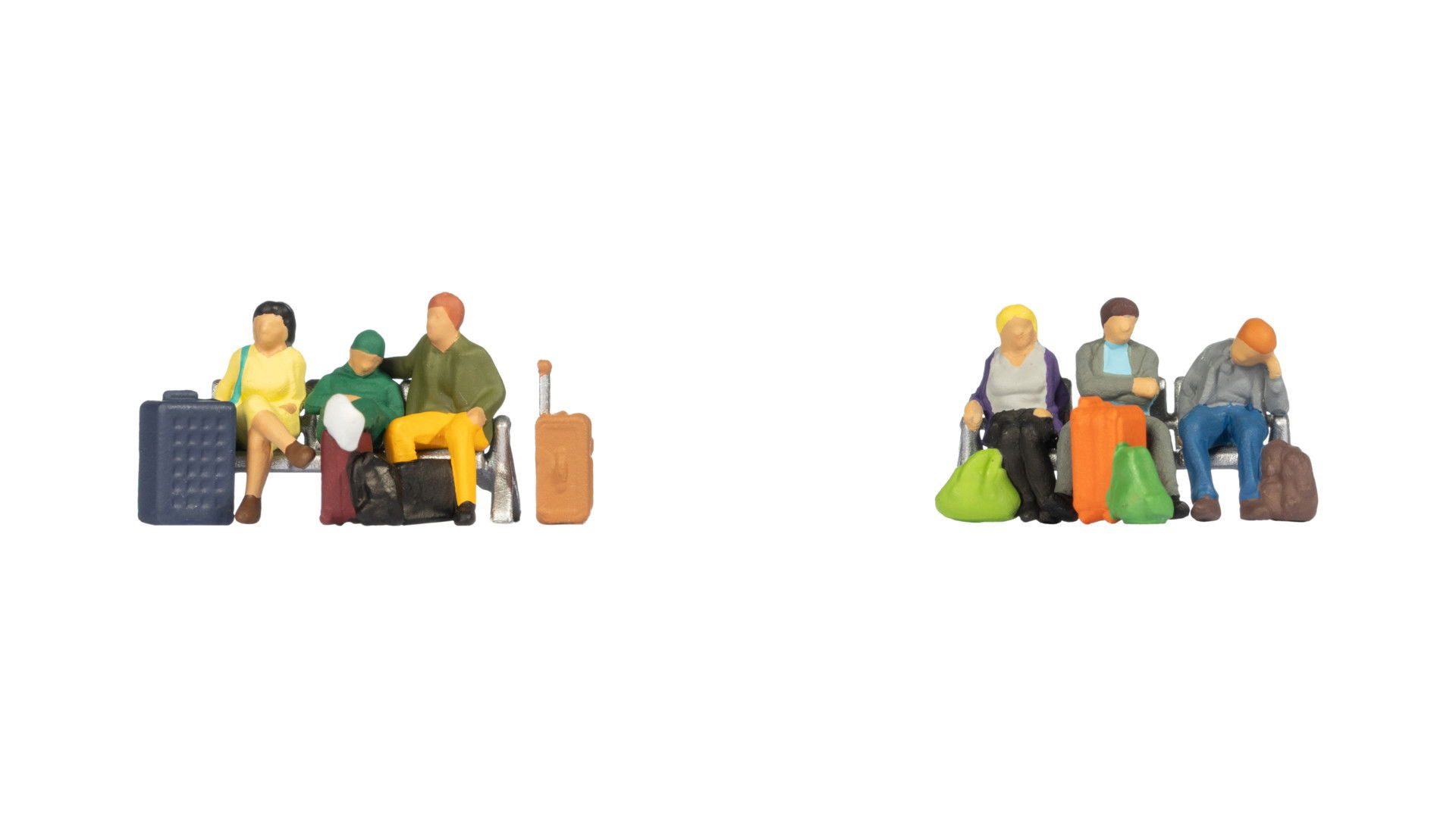 NOCH Dekofigur NOCH Sitzende Reisende, handkolorierte Modellfigur