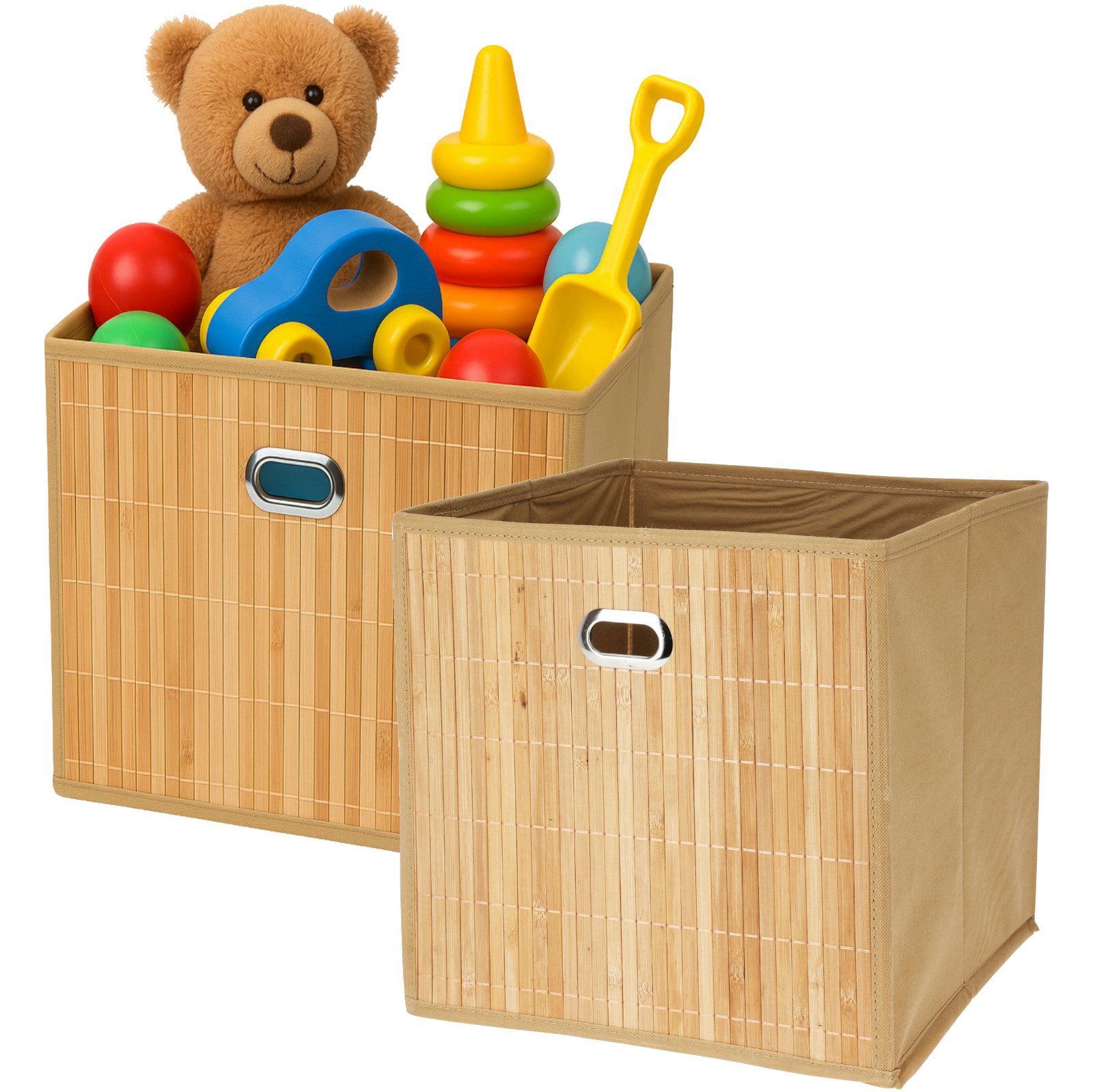 Koopman Aufbewahrungsbox Schrankbox Aufbewahrung 31x31x31cm Bambus faltbar günstig online kaufen