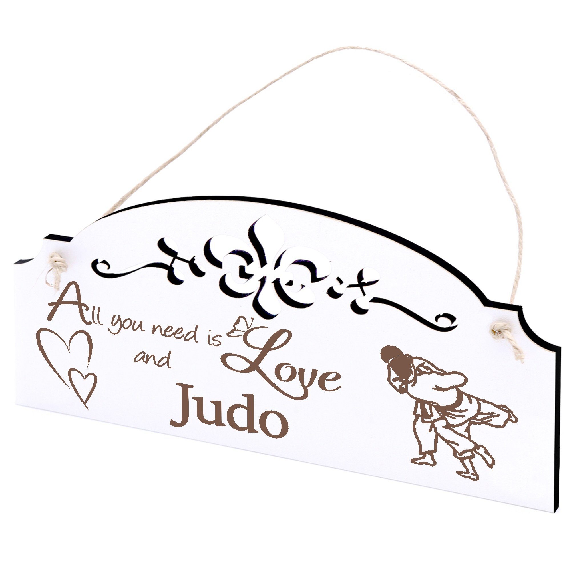 Dekolando Hängedekoration Judo Deko 20x10cm All you need is Love