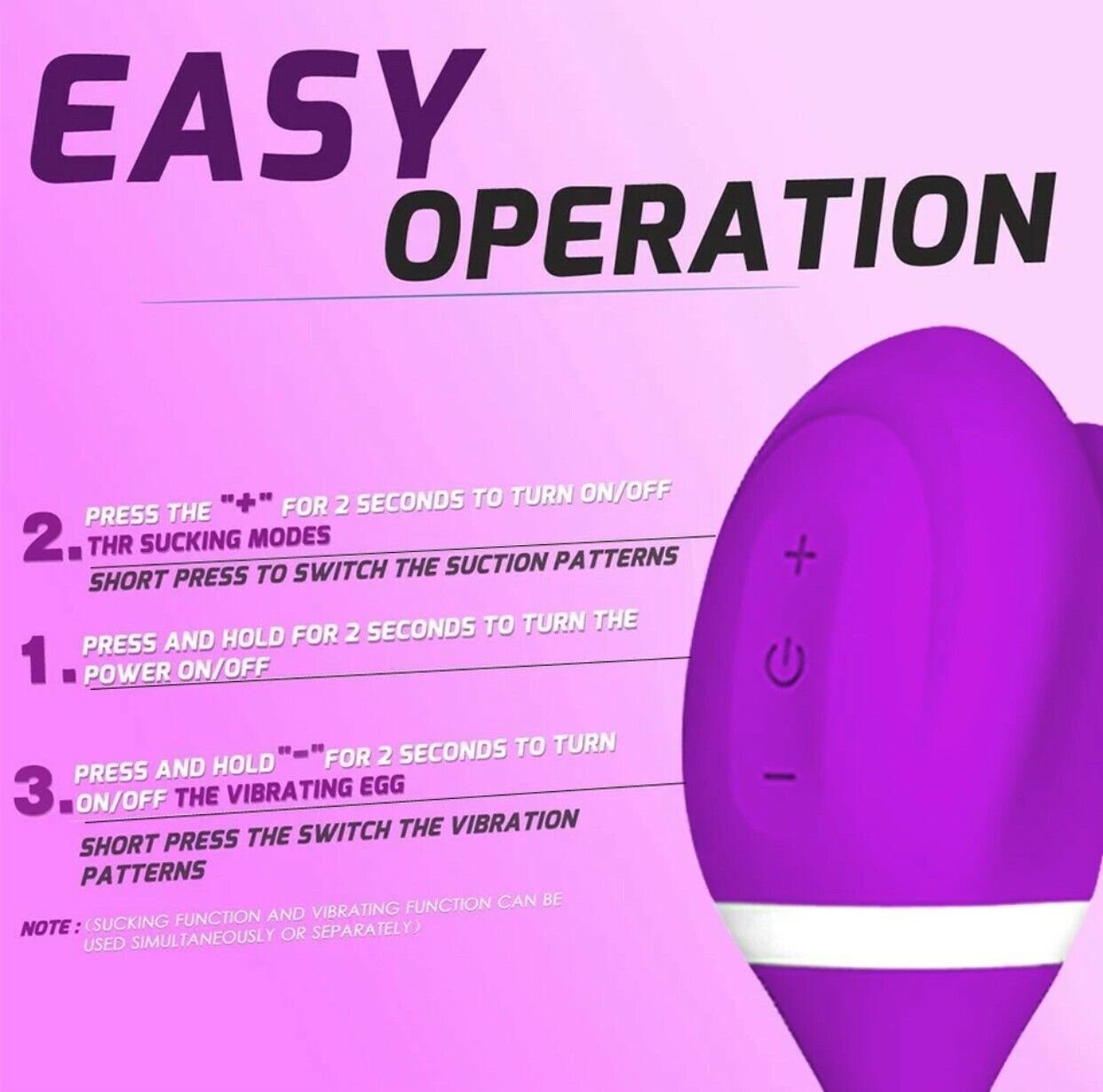 denu-shop Vibro-Ei Vibrationsmodi und Sexspielzeug Vibro USB, Ei Sauger Saugfunktionen Leistungsstarker mit 7 10 Klitoris Nippel
