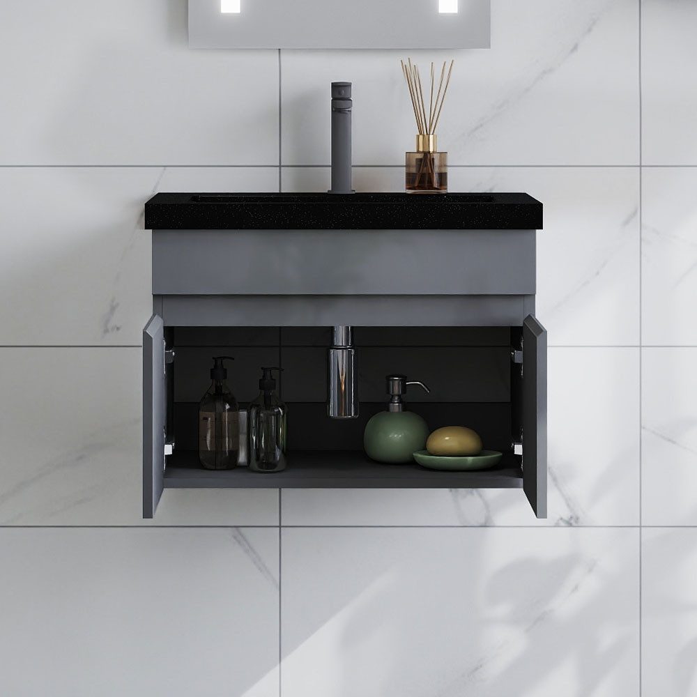 duschspa Waschtisch Waschbecken mit Unterschrank Badschrank Waschplatz Badmöbel Set