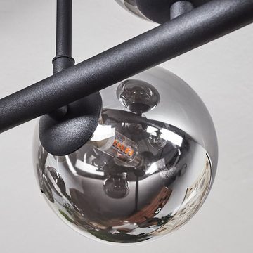 hofstein Deckenleuchte »Isorella« moderne Deckenlampe aus Metall/Glas in Schwarz/Rauchfarben, ohne Leuchtmittel, 3000 Kelvin, mit Schirmen Echtglas, (G9 inkl), 720 Lumen