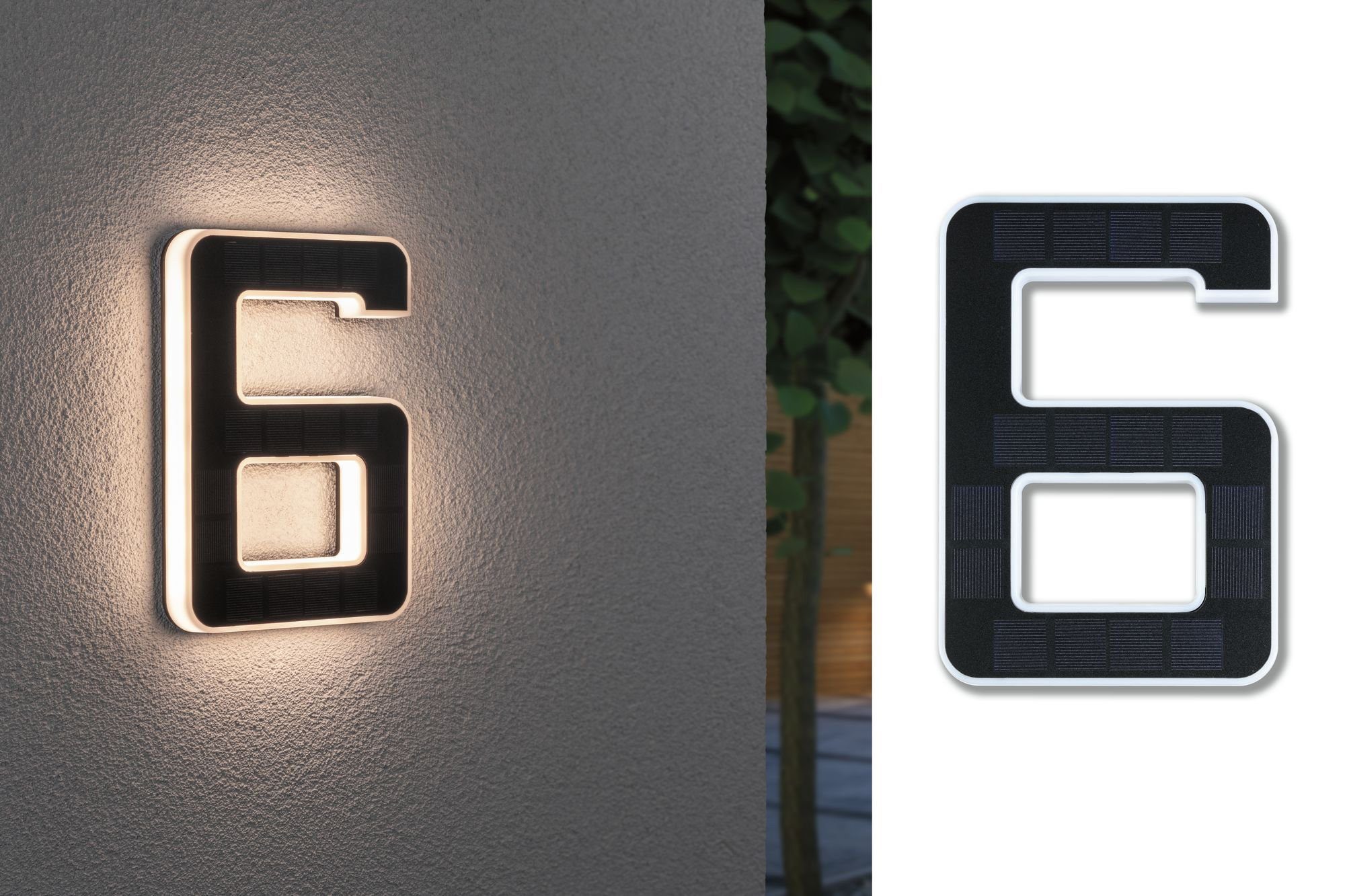 Paulmann LED Außen-Wandleuchte Solar Hausnummer, LED fest integriert, Warmw günstig online kaufen