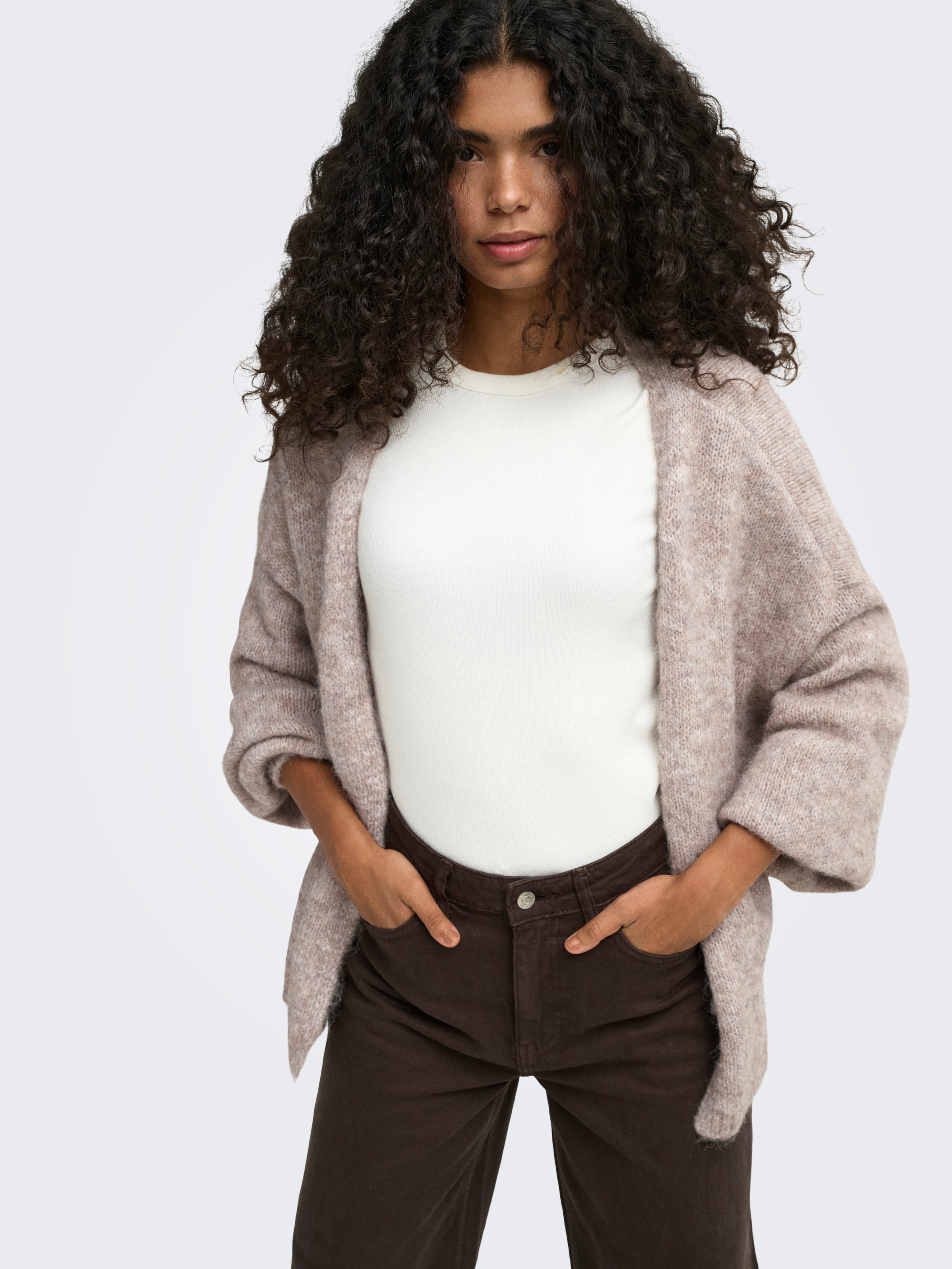ONLY Strickjacke ONLNELLIE LS OPEN CARDIGAN KNT Materialmix, regular fit