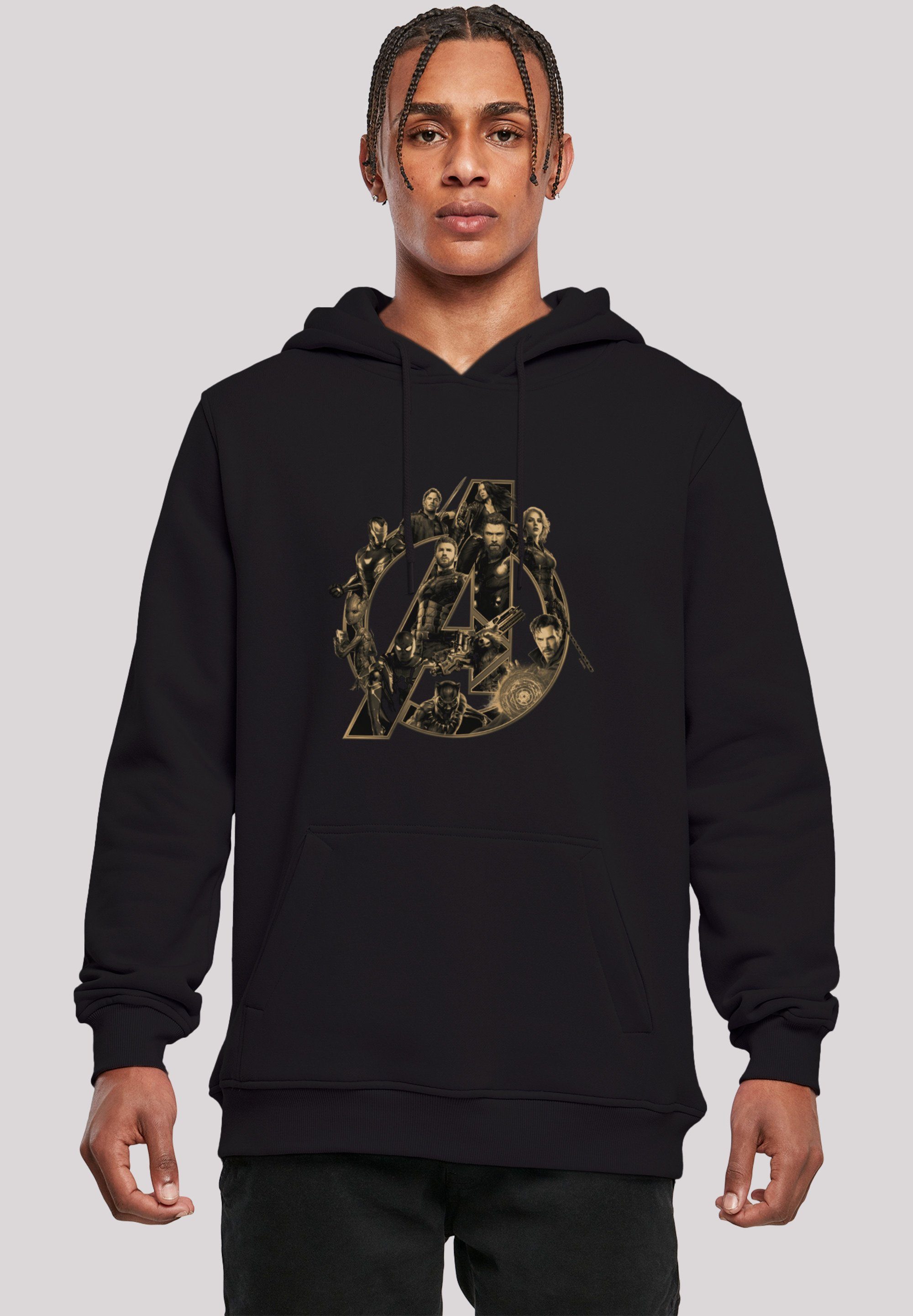 F4NT4STIC Sweatshirt Marvel Avengers Infinity War Marvel Logo Herren,Premium Merch,Slim-Fit,Kapuzenpullover,Logo Print