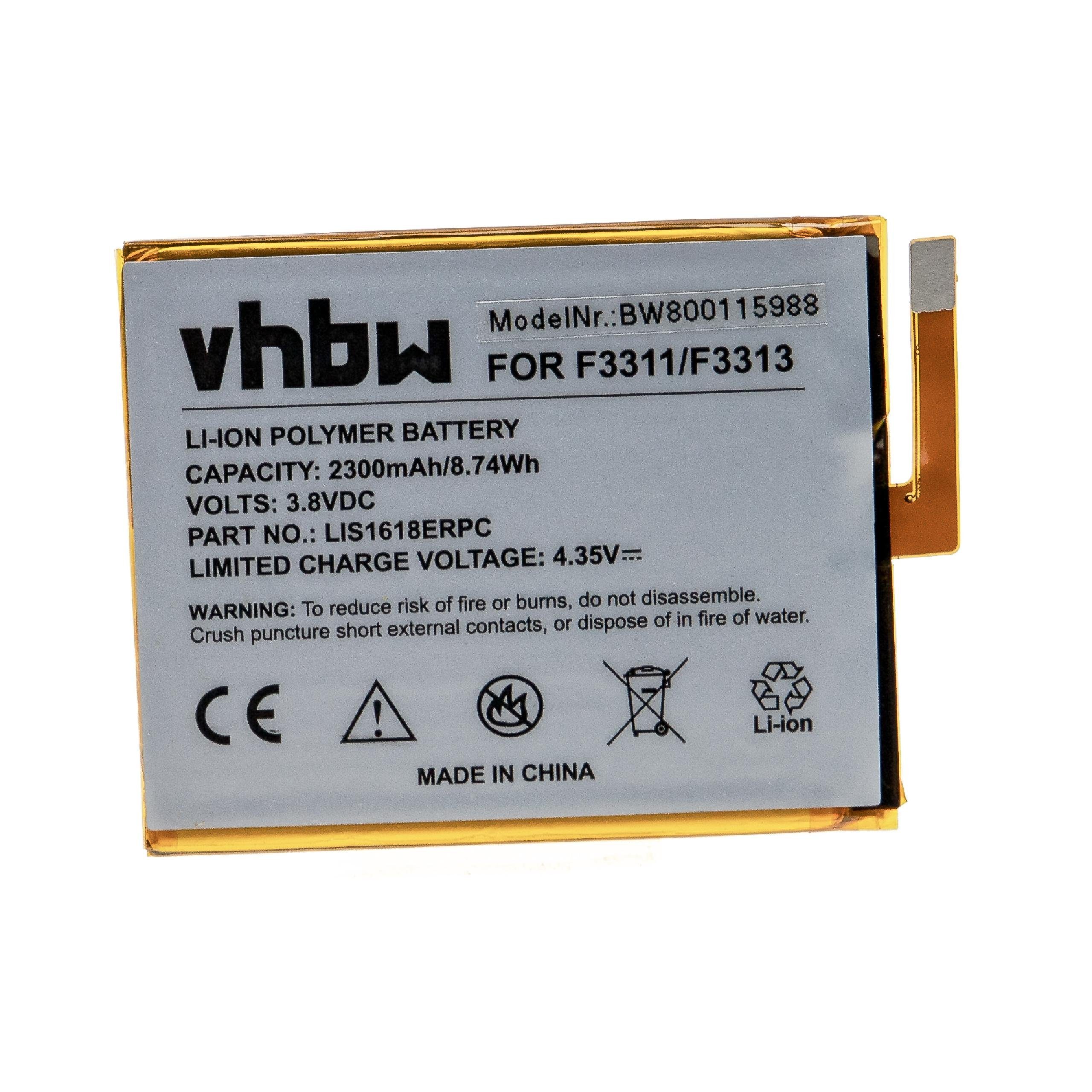 vhbw kompatibel mit Sony F3311, F3313 Smartphone-Akku Li-Polymer 2300 mAh (3,8 V)