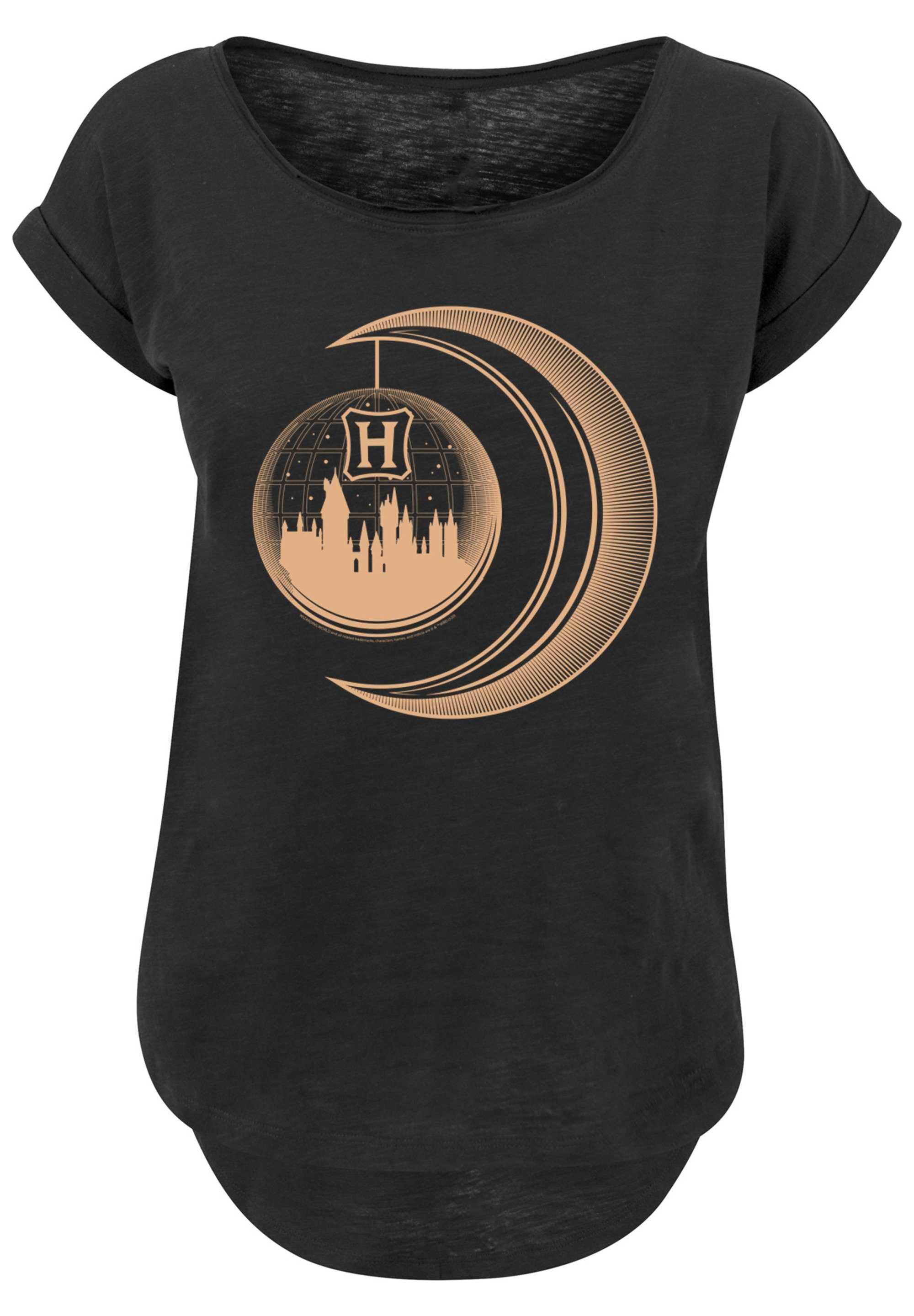 F4NT4STIC T-Shirt Harry Potter Hogwarts schwarz Print Moon