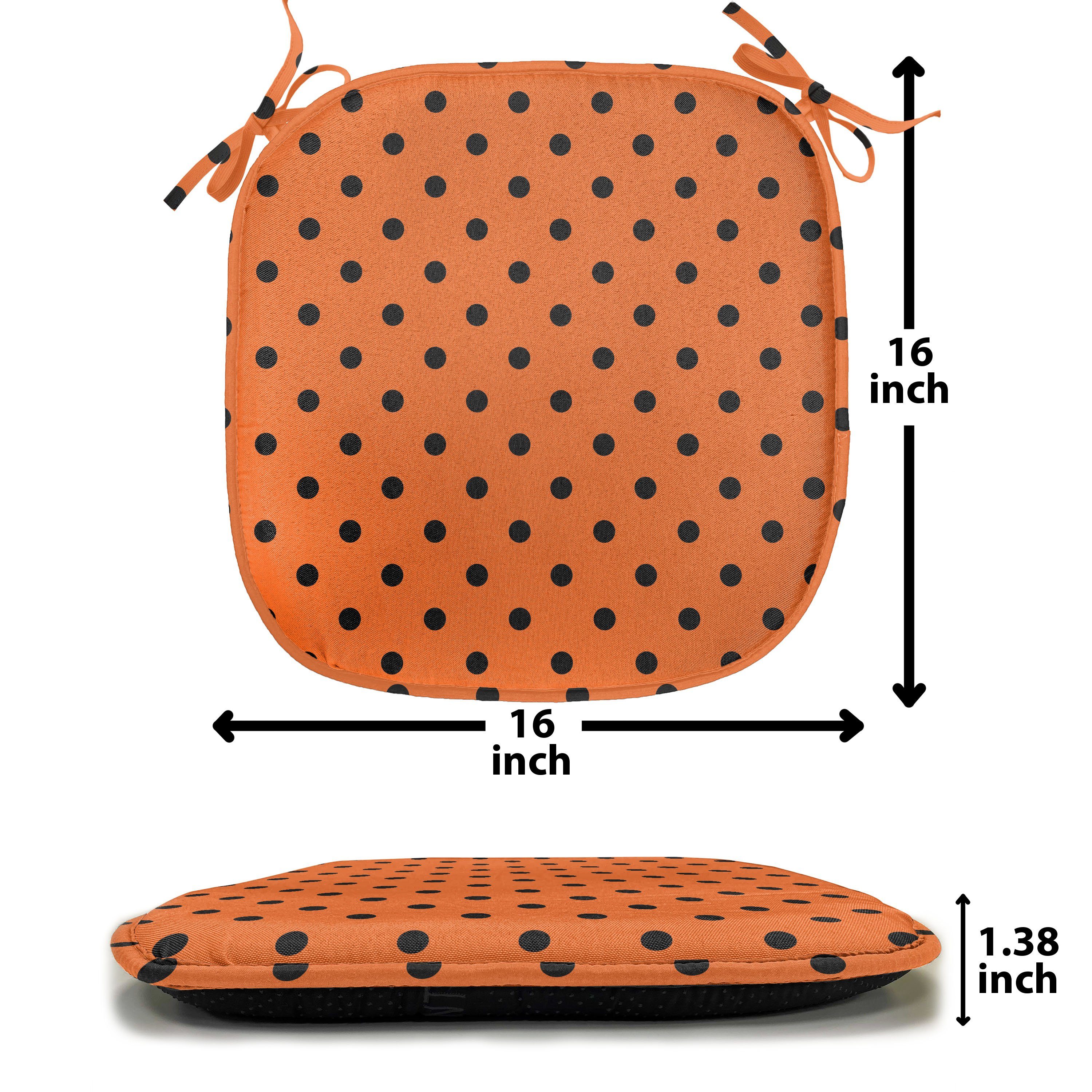 Küchensitze, Vintage-Tupfen-Fliese Stuhlkissen Orange Abakuhaus Kissen für mit Riemen wasserfestes Dekoratives