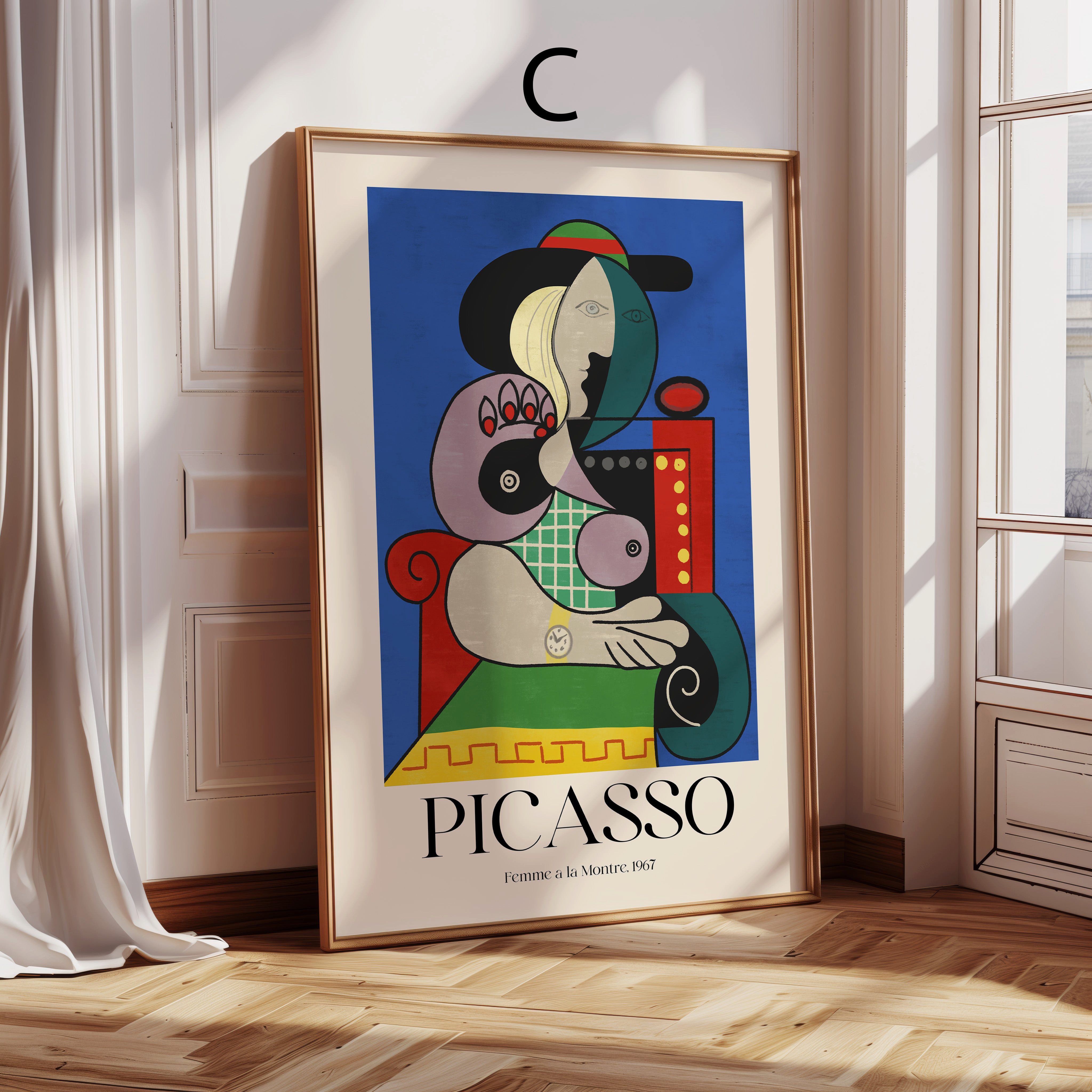 JUSTGOODMOOD Poster Pablo Picasso Geschenkidee Abstrakte Porträts Kubistische Gesichter Fa, C (1 St) – Bild 5 von 5