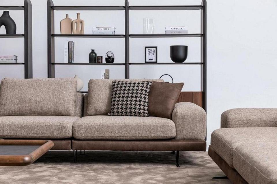 JVmoebel Wohnzimmer-Set Beige Textil Sofa Couche Luxus, Sessel), 5+3 Wohnzimmer (Nur + Made Sofa in Dreisitzer Europe Set Sitzer