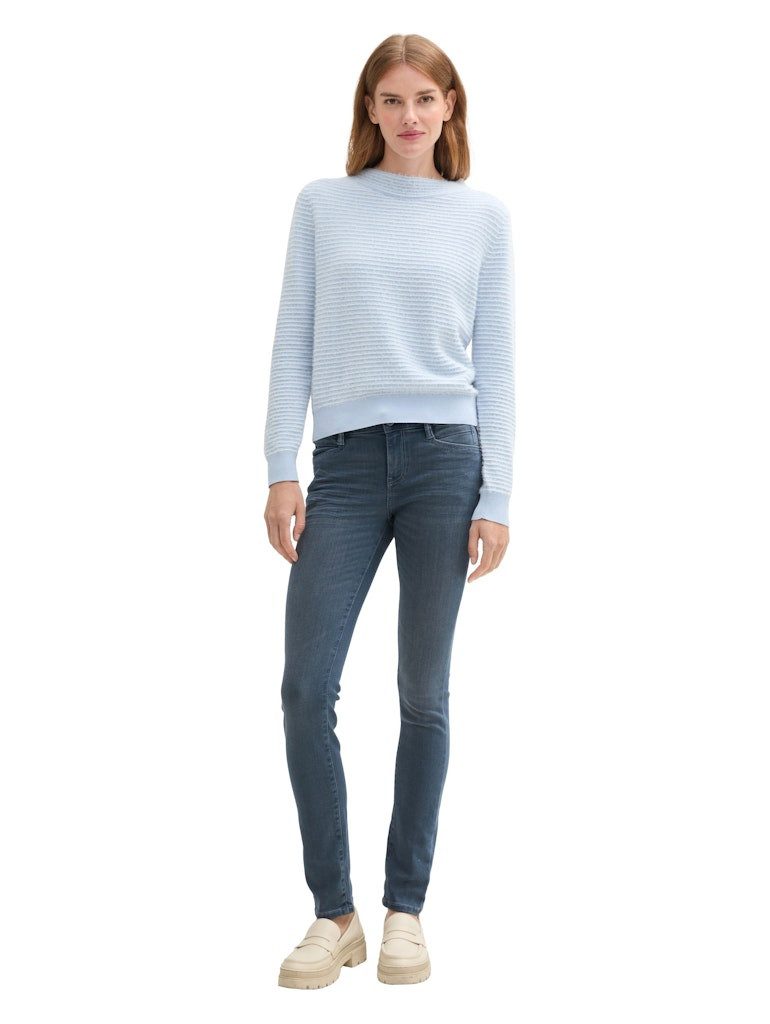 TOM TAILOR 5-Pocket-Jeans Tom Tailor Alexa Slim mid stone blue grey denim