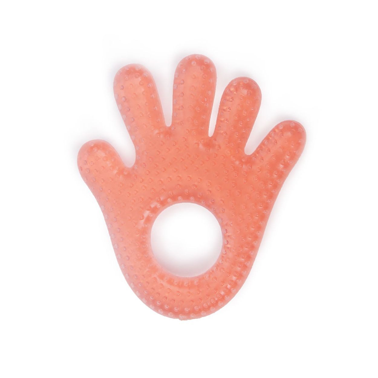Moni Beißring Hand T1204 rot, Gefrierfach, Kühlschrank, Zahnungshilfe, Kühlbeißring, 10 x 8 cm