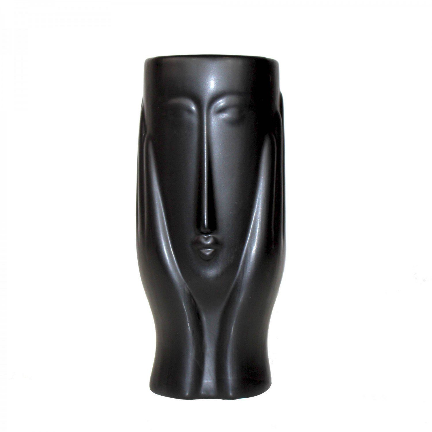 mitienda Dekovase Dekovase aus 20x9 Face' Keramik cm 'Mono schwarz
