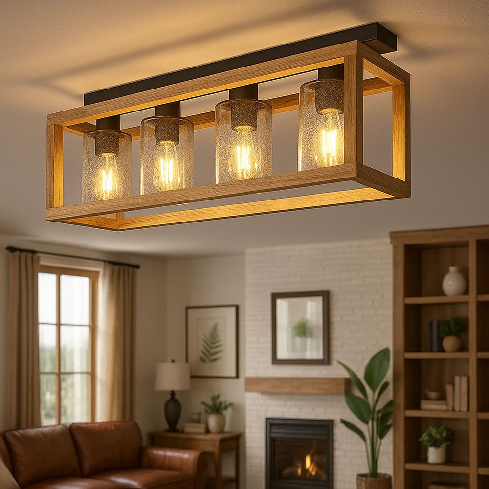 GLOBO LIGHTING Deckenleuchte, Leuchtmittel nicht inklusive, Deckenlampe Esstisch Retro Deckenleuchte rustikal Landhaus Deckenlampe